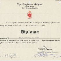 Jack Kelley diploma Army Engineer School 1953