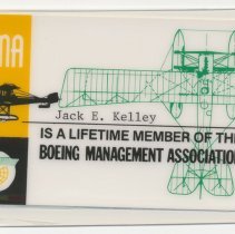 Jack Kelley's lifetime membership card from the Boeing Management Association