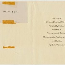 Class of 1934 Fall City High School graduation announcement and program