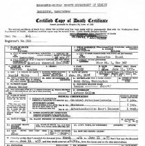 Death Certificate for Louise Bailey Kellum, Bremerton 1955