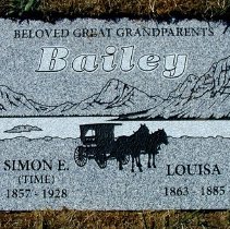 Simon and Loisa Bailey, new Grave Marker placement