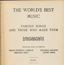 1899 World's Best  Music - Vocal, 4 vol.  Fall City Methodist Church