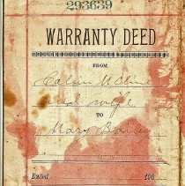 1904 Deed for the sale by Myrtle and Calvin Cline to William and Mary Bailey, Fall City