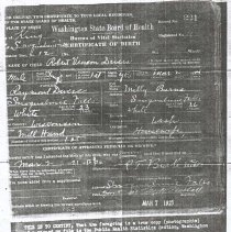 Birth certificate, 1921, for Robert Vinson Divers
