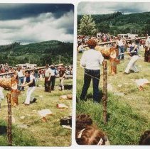 Fall City Logging Show 1977, Dave Moses doing vertical log chop