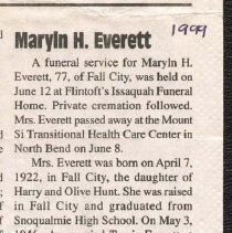 Fall City Obituaries