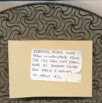 Serving plate made by Barbra Stubbs for Artie Kelley, Fall City