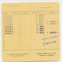 Fall City Cemetery Association bank books, Artie Kelley Fall City