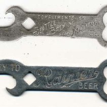 Bottle opener, Seattle Brewing and Malting Co., Rainier Beer    Kelley family, Fall City