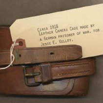 Leather camera case, Jesse Kelley WWI, Fall City