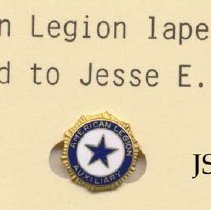 American Legion pin, Jesse Kelley, Fall City