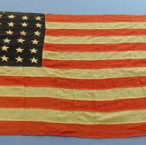 Large flag, gauzy material, Kelley family Fall City