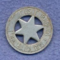 Novelty badge, Elsie Parker, Fall City