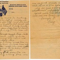 Letters home WWI, Perry Burns, Fall City WA