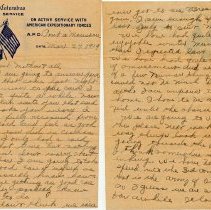 Letters home WWI, Perry Burns, Fall City WA