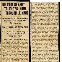 WW I clippings, Perry Burns