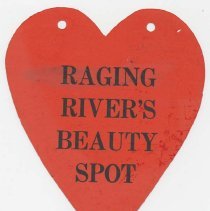 Sign for Raging River Grove, George Morton campsite 1920s