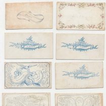 Friendship calling cards, Harriet and David Thomas family c1850