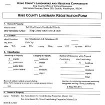 Documents related to Fall City Historic Residental District application 2002
