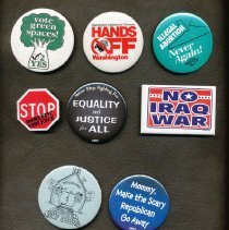 Local and National political buttons over the years