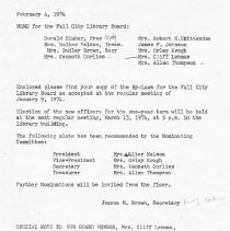 1974 Fall City Library documents