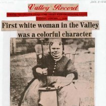 Lucinda Fares - first white woman in the Valley