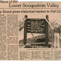 1978, Eagle Scout makes historical Fall City sign