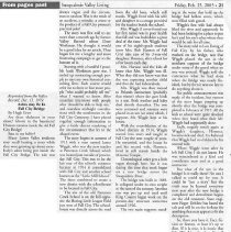 Ashes may be in Fall City Bridge 1979