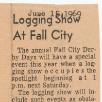 Valley Record Newspaper articles 1961-1969, Derbt Days and Logging show