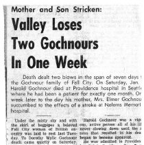 Obituaries, Dorothy Wylie Gochnour and Harold Gochnour