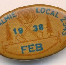 1938 Brotherhood of Cabinet Makers and Joiners pin, Fall City