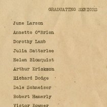 Fall City Graduation Announcements, 1930-1941