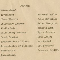 Fall City Graduation Announcements, 1930-1941