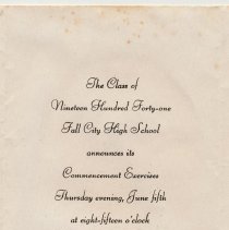 Fall City Graduation Announcements, 1930-1941
