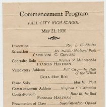 Fall City Graduation Announcements, 1930-1941