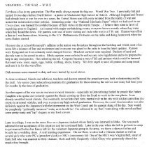 WWII Memories- Sylvia Moe