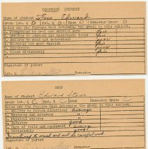 Freshman report card, Ed Stow 1939