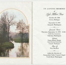 Memorial program, Lyle Stow, 1995