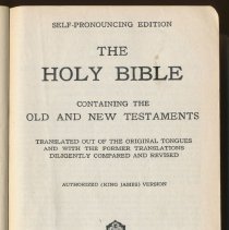 Bible given to Edith Sillery 1933, Fall City