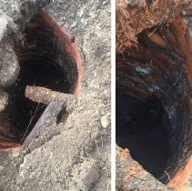 Early kitchen sump, as uncovered