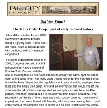 History of Train Order Hoop, photo with Allen Miller