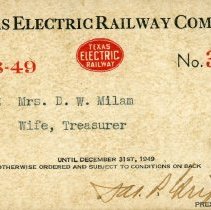 Annual Pass, TER - Mrs. D. W. Milam, 1948-49, No. 35 [front]
