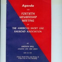 Agenda for Fortieth Membership Meeting: American Short Line Railroad Assoc.