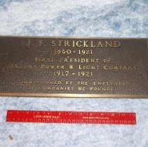 Bronze Plaque for Strickland Bust