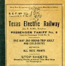 TER Passenger Tariff No. 6 [Cover]