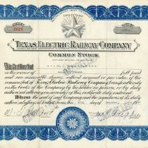 Cancelled Texas Electric Railway Company Stock Certificates