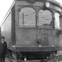 Texas Electric Railway Official H. G. Floyd Beside Express Motor 502