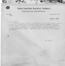 TER Accounting Department Letter from D. W. Milam to Agents