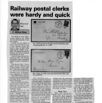 Newspaper Clipping - History of Railway Post Office
