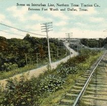 Postcard: Scene on Interurban Line, Northern Texas Traction Co. [front]